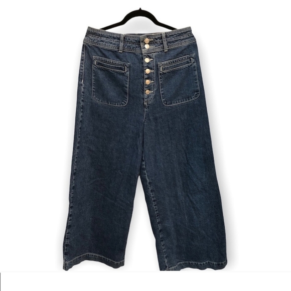 Womens We the Free Colette button down wide flare, high waist jean 31 - Picture 7 of 9